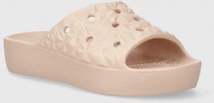 Šľapky Crocs Classic Platform Geometric Slide dámske, ružová farba, na platforme, 209564