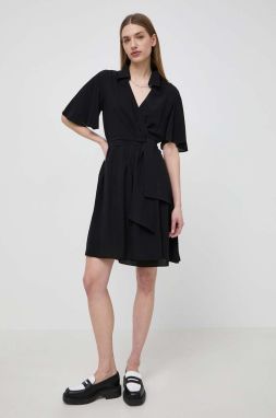 Šaty Karl Lagerfeld čierna farba, mini, áčkový strih