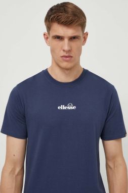 Bavlnené tričko Ellesse Ollio Tee pánske, tmavomodrá farba, s potlačou, SHP16463