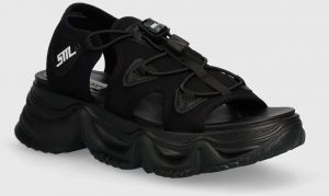 Sandále Steve Madden Chivalry dámske, čierna farba, na platforme, SM11003058