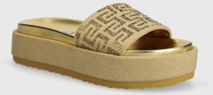 Šľapky Steve Madden Kora dámske, zlatá farba, na platforme, SM11003018