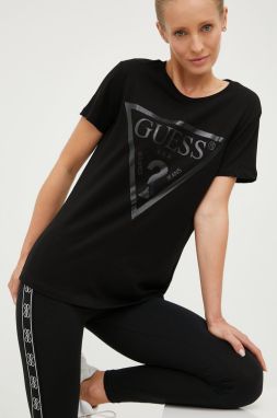 Bavlnené tričko Guess ADELE čierna farba,, V2YI07 K8HM0
