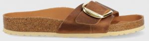 Kožené šľapky Birkenstock MADRID BIG BUCKLE Madrid Big Buckle dámske, hnedá farba, 1006524,