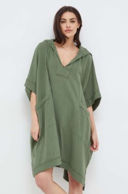Bavlnený plážový plášť Polo Ralph Lauren zelená farba, 21381476