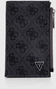 Kožená peňaženka Guess pánsky, šedá farba, SMVELE LEA78