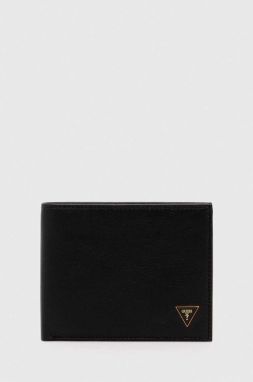Kožená peňaženka Guess SCALA pánsky, čierna farba, SMSCLE LEA20