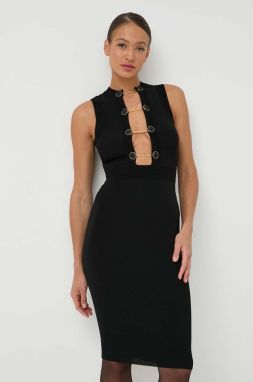 Šaty Elisabetta Franchi čierna farba, mini, priliehavá, AM50S41E2