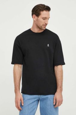 Bavlnené tričko Drykorn ANAYO pánsky, čierna farba, s nášivkou, 52017349279