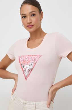 Tričko Guess dámsky, ružová farba, W4GI21 J1314
