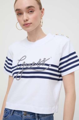 Bavlnené tričko Guess MARINA dámsky, biela farba, W4GI18 K8FQ4