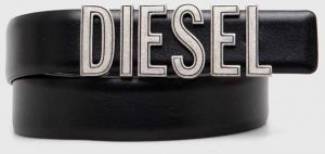 Kožený opasok Diesel dámsky, čierna farba