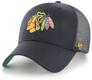 Čiapka 47brand NHL Chicago Blackhawks čierna farba, s nášivkou,  H-BRANS04CTP-BK