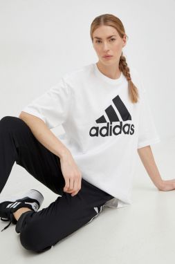 Bavlnené tričko adidas biela farba, HR4930