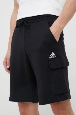 Bavlnené šortky adidas čierna farba, HA4338