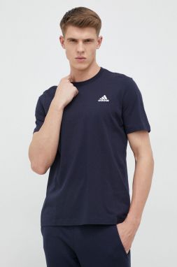 Bavlnené tričko adidas tmavomodrá farba, jednofarebné, HY3404