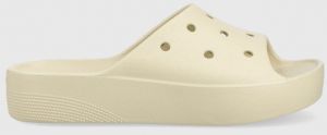 Šľapky Crocs Classic Platform Slide Classic dámske, béžová farba, na platforme, 208388