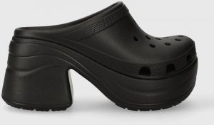 Šľapky Crocs Siren Clog dámske, čierna farba, na podpätku, 208371