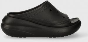 Šľapky Crocs Classic Crush Slide dámske, čierna farba, na platforme, 207670