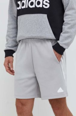 Šortky adidas pánske, šedá farba, IR9165