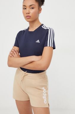 Bavlnené tričko adidas dámske, tmavomodrá farba, IM2791