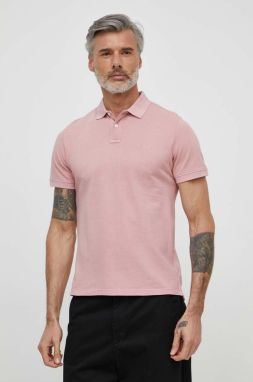 Bavlnené polo tričko Pepe Jeans ružová farba, jednofarebný