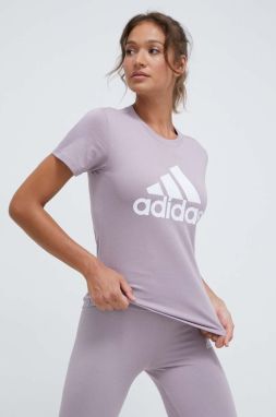 Bavlnené tričko adidas dámske, ružová farba, IR5411