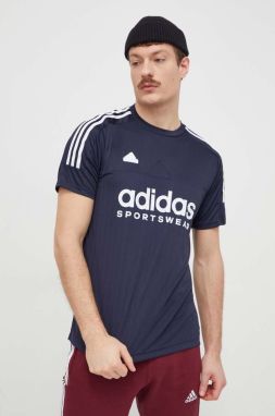 Tréningové tričko adidas Tiro tmavomodrá farba, s potlačou, IS1501