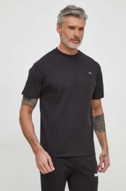 Bavlnené tričko Puma  MMQ pánsky, čierna farba, jednofarebný, 677903