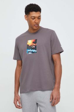 Bavlnené tričko adidas Originals pánske, šedá farba, s potlačou, IM9680
