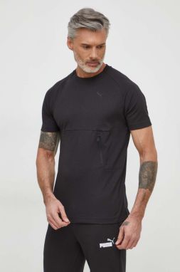 Tričko Puma  TECH pánsky, čierna farba, jednofarebný, 538204