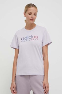 Bavlnené tričko adidas dámske, fialová farba, IT4835