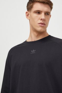 Bavlnené tričko s dlhým rukávom adidas Originals čierna farba, s potlačou, IM9879