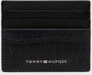 Kožené puzdro na karty Tommy Hilfiger čierna farba