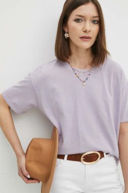 Bavlnené tričko Medicine dámske, fialová farba