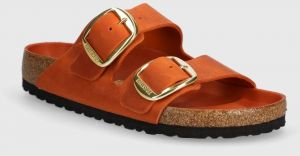 Nubukové papuče Birkenstock Arizona Big Buckle oranžová farba, 1026609