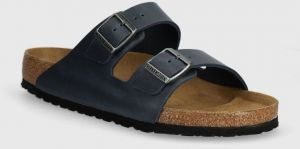 Kožené šľapky Birkenstock Arizona pánske, tmavomodrá farba, 1027033