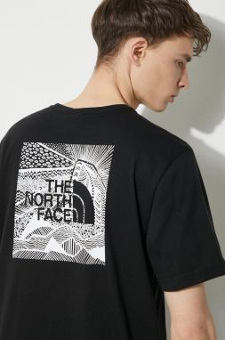 Bavlnené tričko The North Face M S/S Redbox Celebration Tee pánske, čierna farba, s potlačou, NF0A87NVJK31
