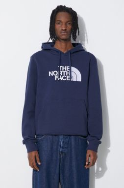 Bavlnená mikina The North Face M Drew Peak Pullover Hoodie pánska, tmavomodrá farba, s kapucňou, s nášivkou, NF00AHJY8K21