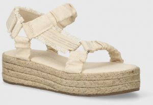 Sandále Emu Australia Evans dámske, béžová farba, na platforme, W13028.NATU