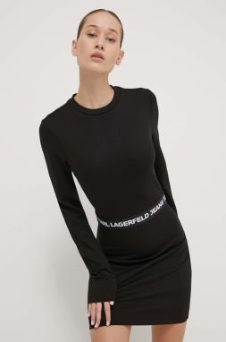 Šaty Karl Lagerfeld Jeans čierna farba, mini, priliehavá
