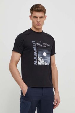 Športové tričko Mammut Mountain čierna farba, s potlačou