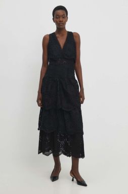 Šaty Answear Lab čierna farba, maxi, áčkový strih