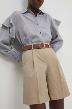 Šortky Answear Lab dámske, béžová farba, jednofarebné, vysoký pás