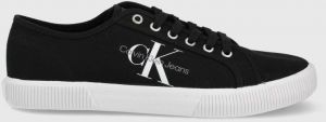 Tenisky Calvin Klein Jeans ESSENTIAL VULCANIZED 1 pánske, čierna farba, YM0YM00306