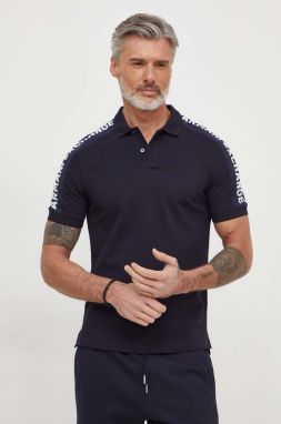 Bavlnené polo tričko Armani Exchange tmavomodrá farba, s nášivkou, 3DZFLA ZJM5Z
