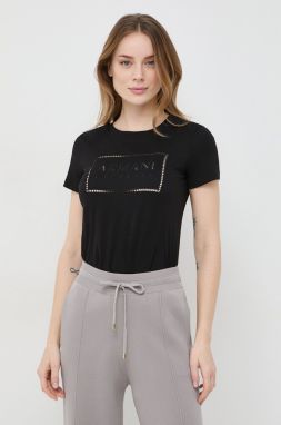Bavlnené tričko Armani Exchange dámske, čierna farba, 3DYT59 YJ3RZ