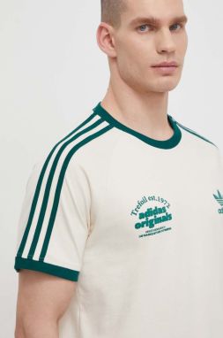 Bavlnené tričko adidas Originals Sport Graphic Cali pánske, béžová farba, s potlačou, IU0217,