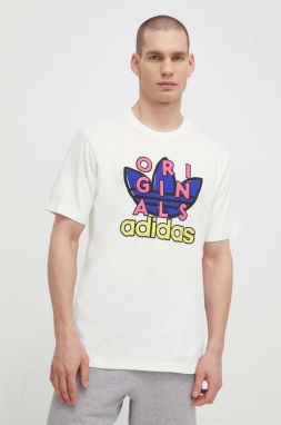 Bavlnené tričko adidas Originals Ts Tee pánske, béžová farba, s potlačou, IS2911,