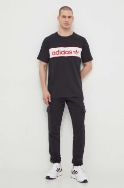 Bavlnené tričko adidas Originals Archive pánske, čierna farba, s potlačou, IS1404