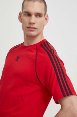 Bavlnené tričko adidas Originals SST Tee pánske, červená farba, s nášivkou, IR9449,